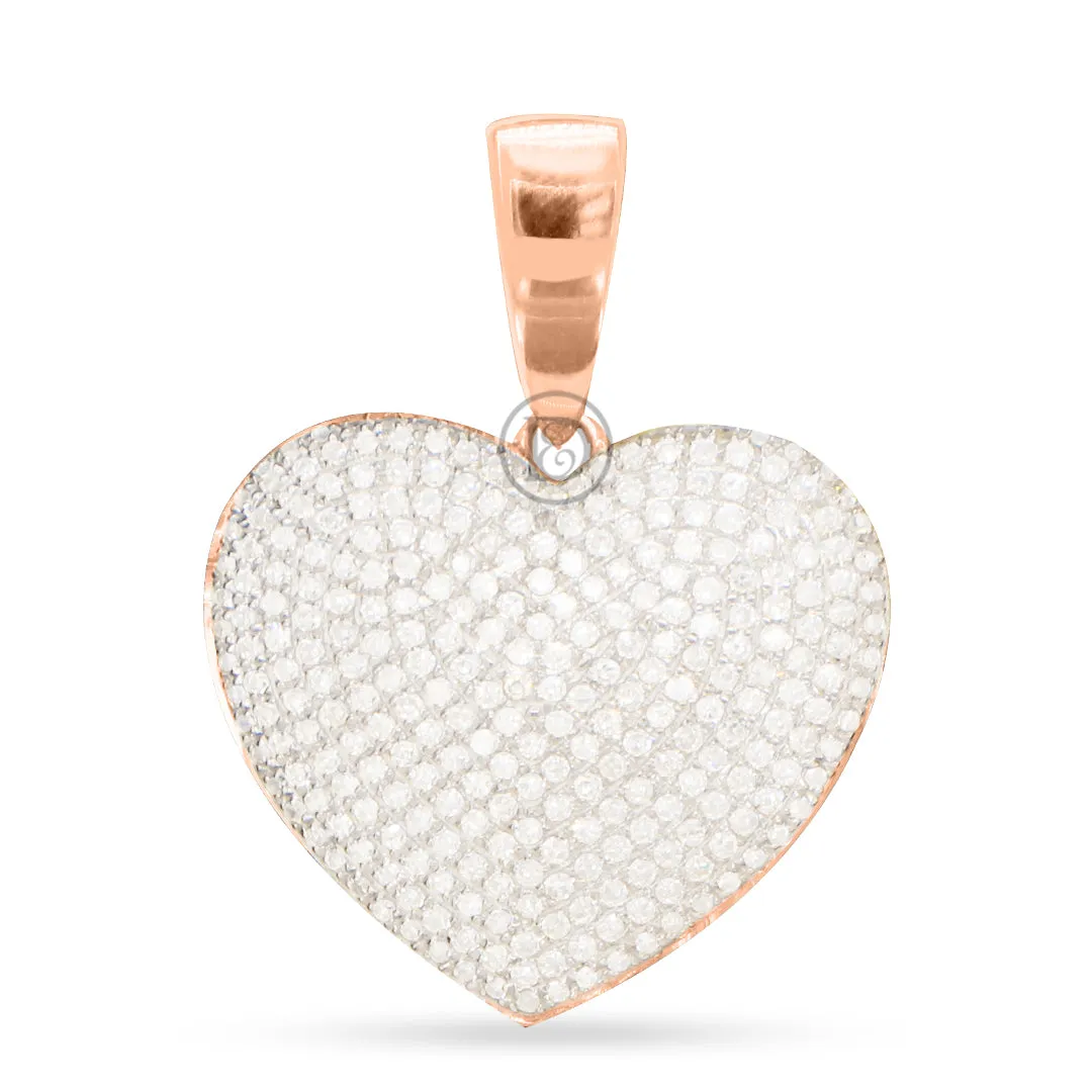 10K Yellow Gold Heart Pendant With 0.85CT Diamonds