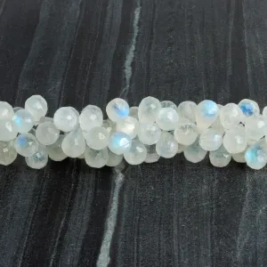 10x7mm Rainbow Moonstone Teardrops 9 inch 65 beads