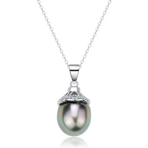 11-12mm Tahitian Pearl & Rowena Pendant Necklace