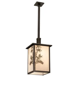 12"Sq Hyde Park Bambuseae Outdoor Pendant