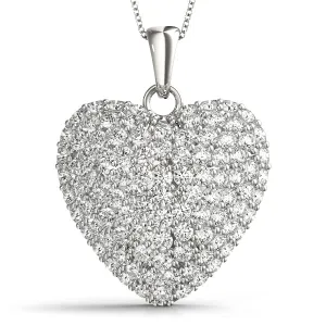 14K Heart Pave Diamond Pendant