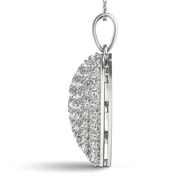 14K Heart Pave Diamond Pendant