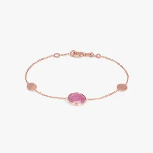 14K satin rose gold Kensington bracelet with ruby root