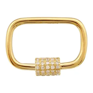 14k Yellow Gold Diamond Carabiner Charm