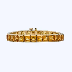 1980s 18K Yellow Gold Citrine Bracelet