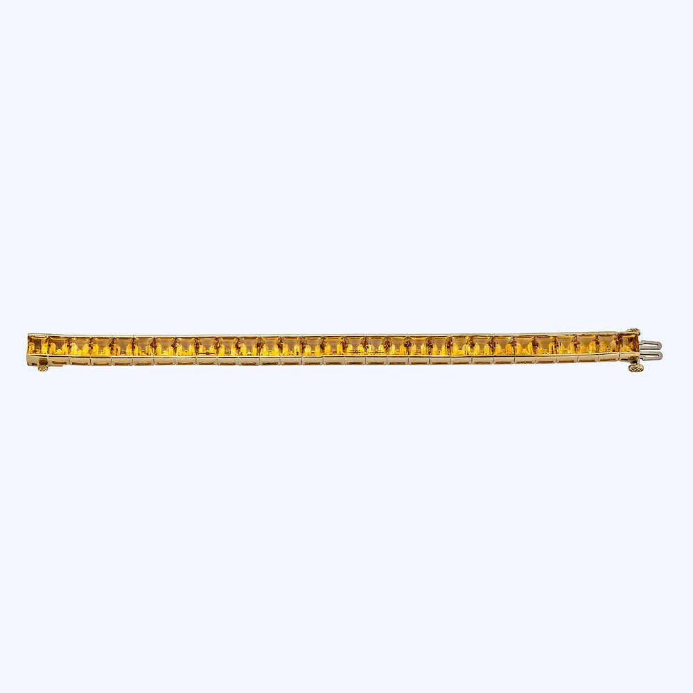 1980s 18K Yellow Gold Citrine Bracelet