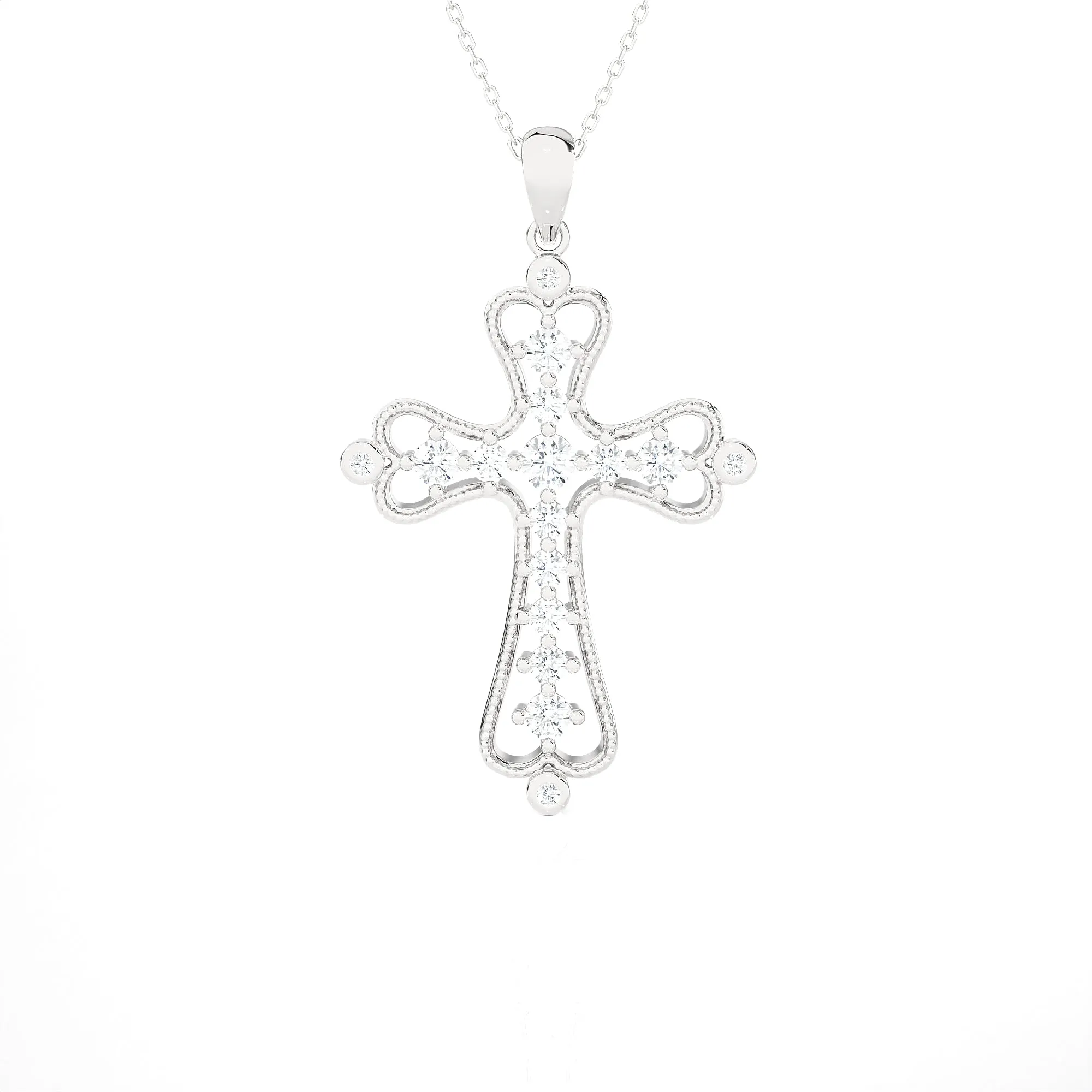 3/4 ctw Round Lab Grown Diamond Cross Pendant