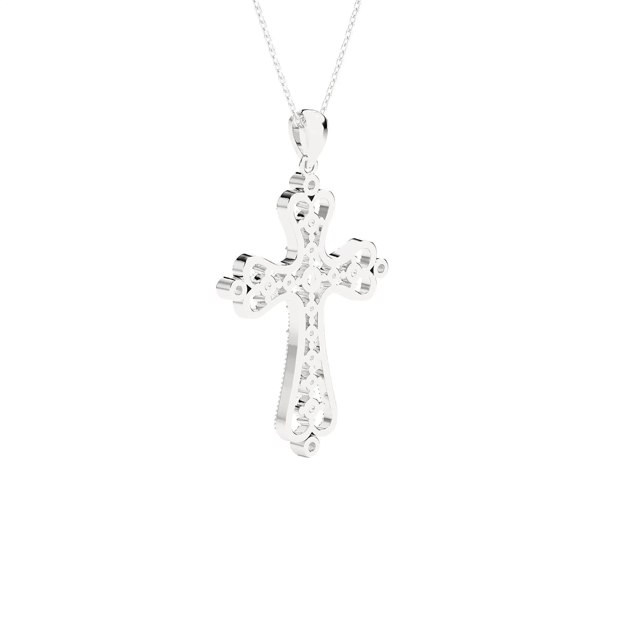 3/4 ctw Round Lab Grown Diamond Cross Pendant