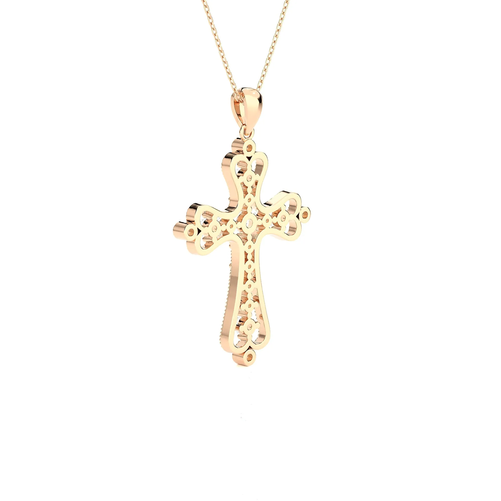 3/4 ctw Round Lab Grown Diamond Cross Pendant