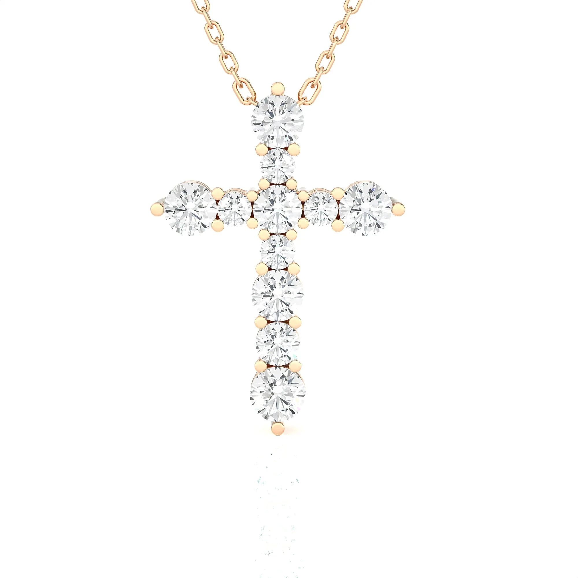 5/8 ctw Round Lab Grown Diamond Cross Pendant