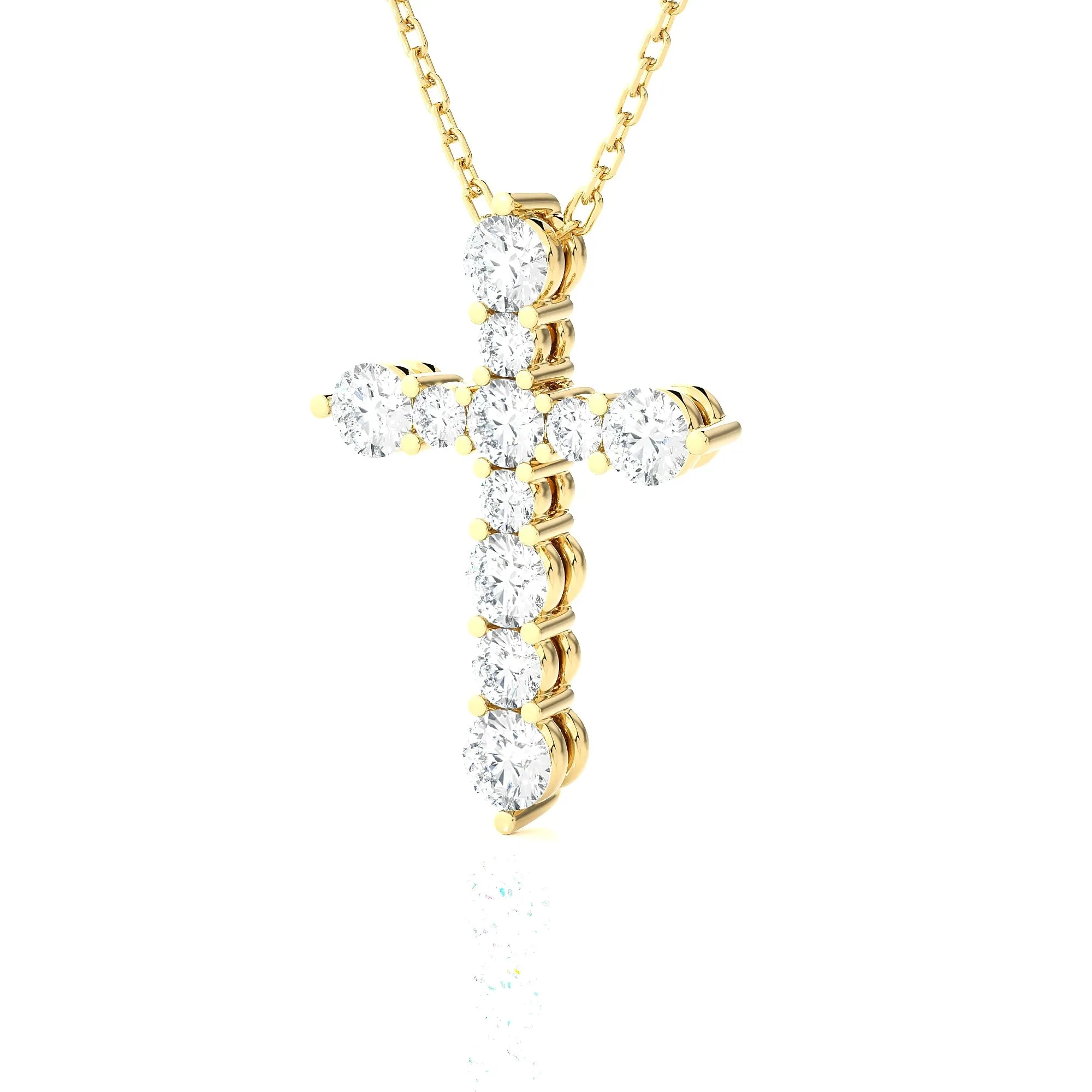 5/8 ctw Round Lab Grown Diamond Cross Pendant