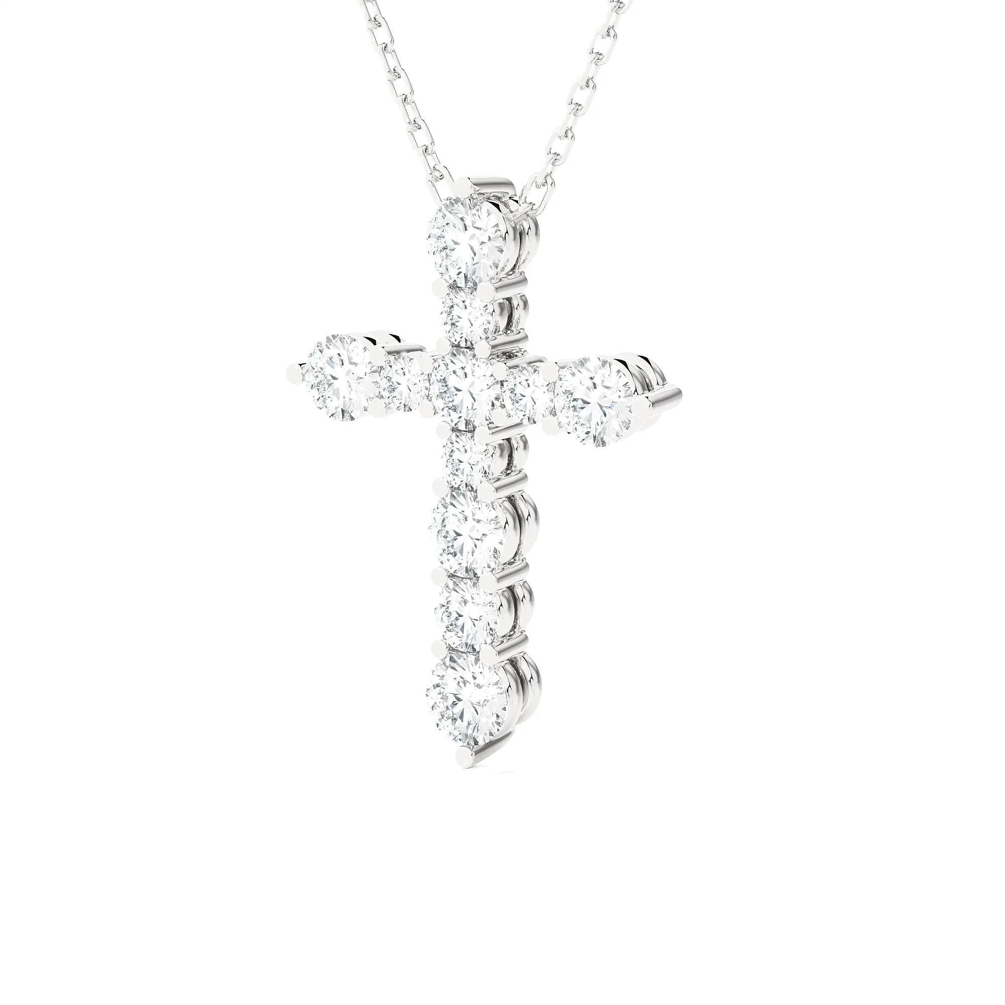 5/8 ctw Round Lab Grown Diamond Cross Pendant