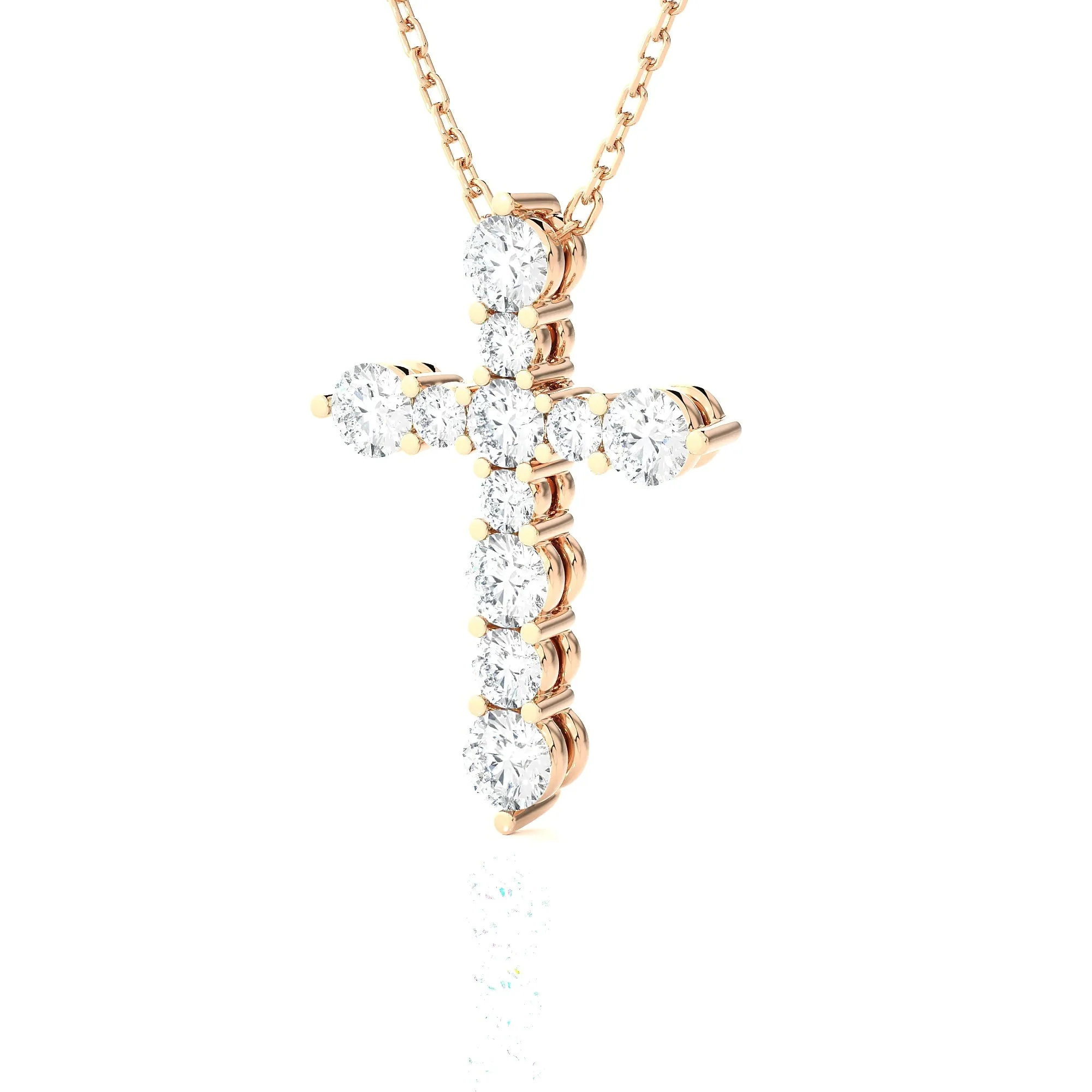 5/8 ctw Round Lab Grown Diamond Cross Pendant