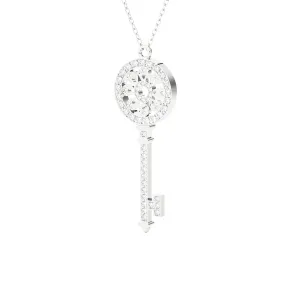 5/8 ctw Round Lab Grown Diamond Key Pendant