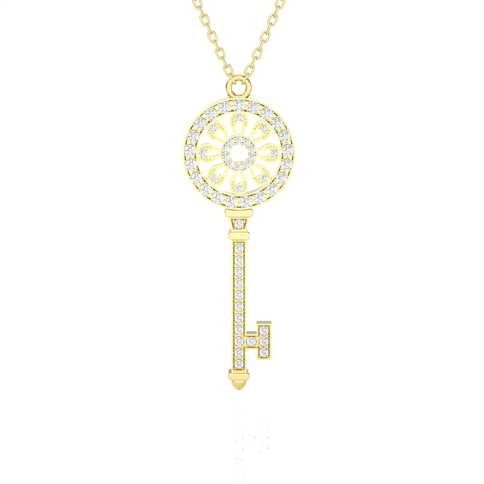 5/8 ctw Round Lab Grown Diamond Key Pendant