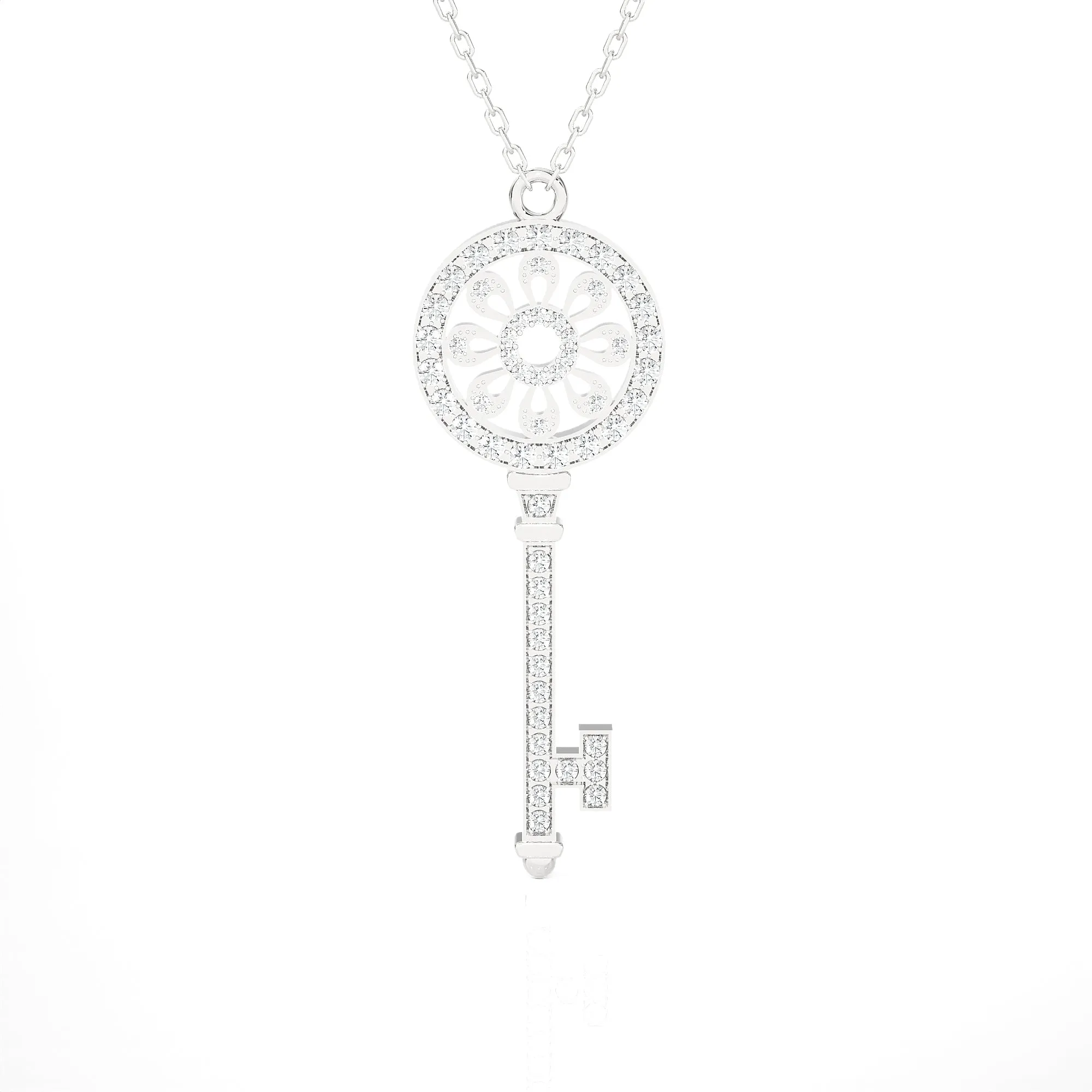 5/8 ctw Round Lab Grown Diamond Key Pendant