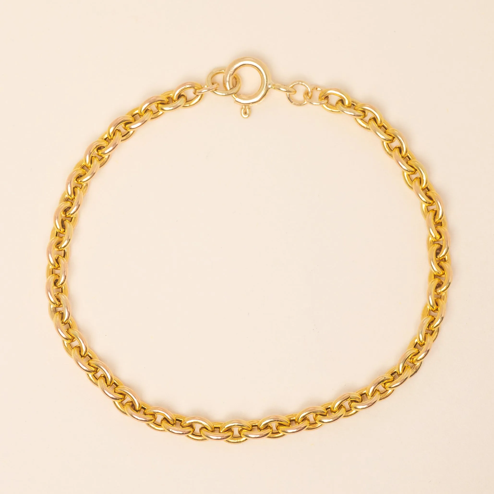 6.5" Antique 9ct Gold Belcher Bracelet