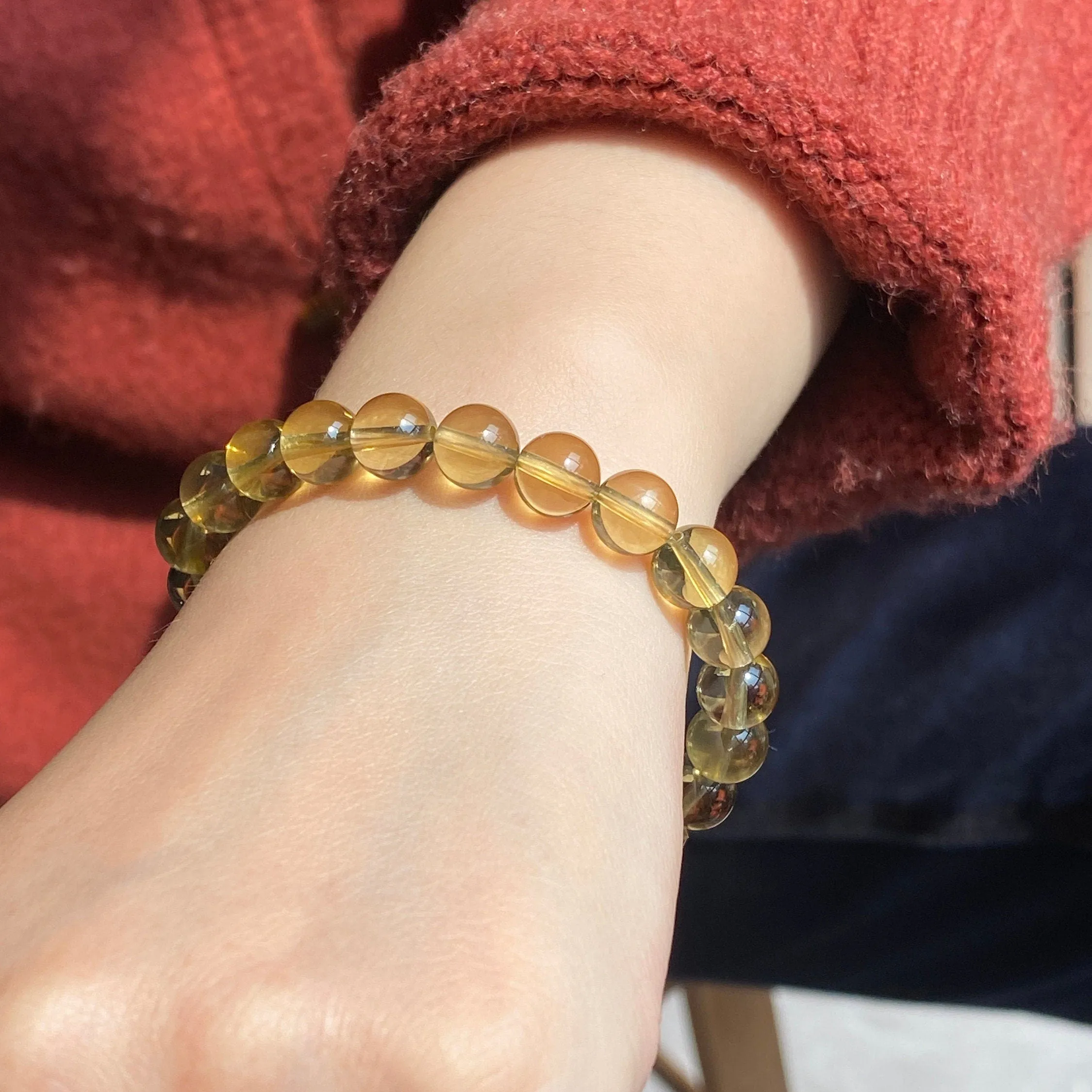 8mm/10mm Libya Citrine Crystal Bracelet Round beads Energy Gemstone Loose Beads DIY Jewelry Making Design for Bracelet