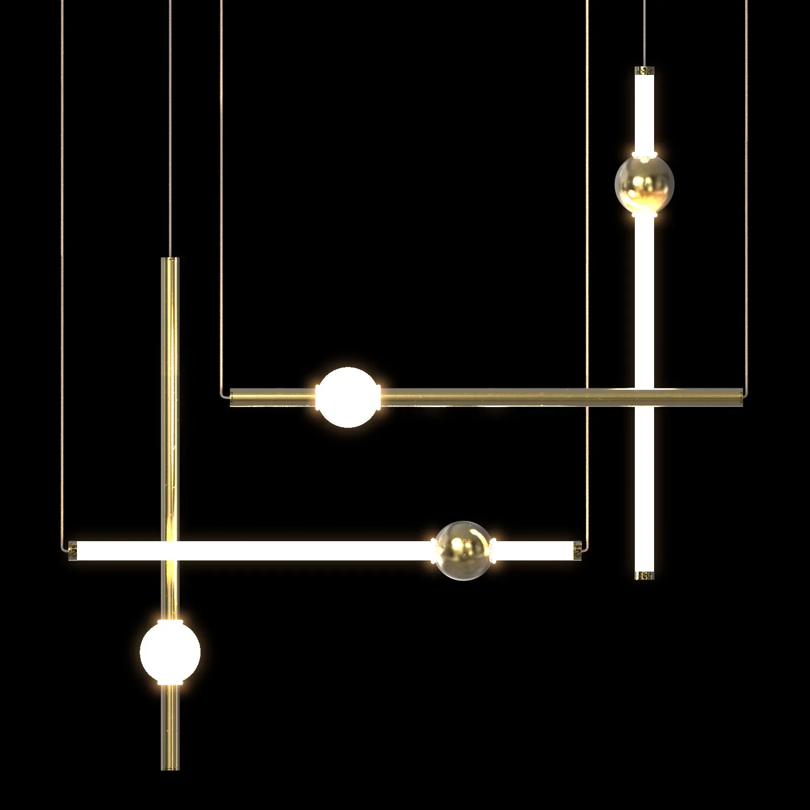 AFFINITY LED Contemporary Nordic Style Pendant Light Ceiling Type 60W 3000K Aged Brass