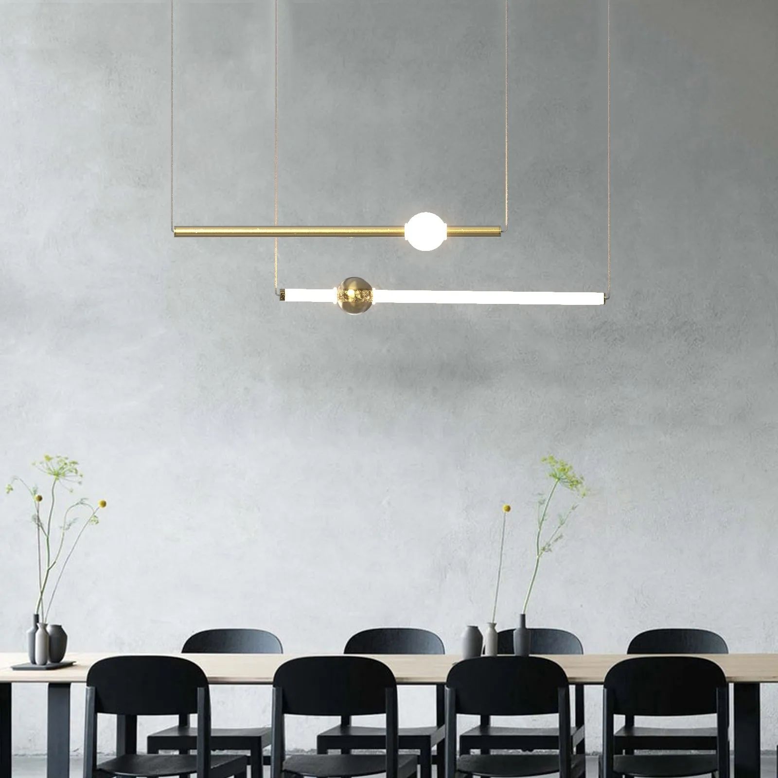 AFFINITY LED Contemporary Nordic Style Pendant Light Ceiling Type 60W 3000K Aged Brass