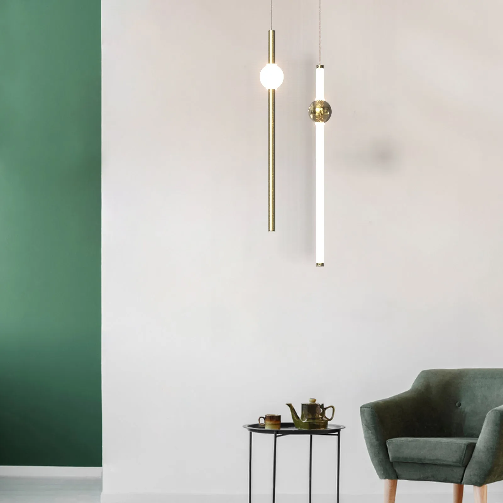 AFFINITY LED Contemporary Nordic Style Pendant Light Ceiling Type 60W 3000K Aged Brass