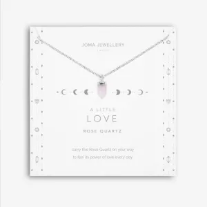 Affirmation Crystal A Little Love Rose Quartz Silver 46cm Extender Necklace 5264