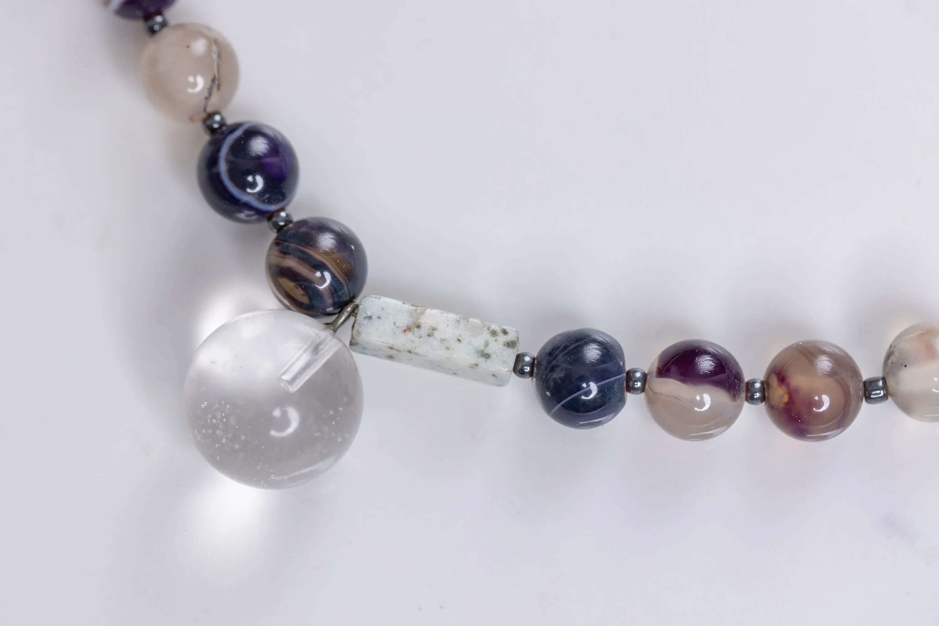 Agate & quartz necklace