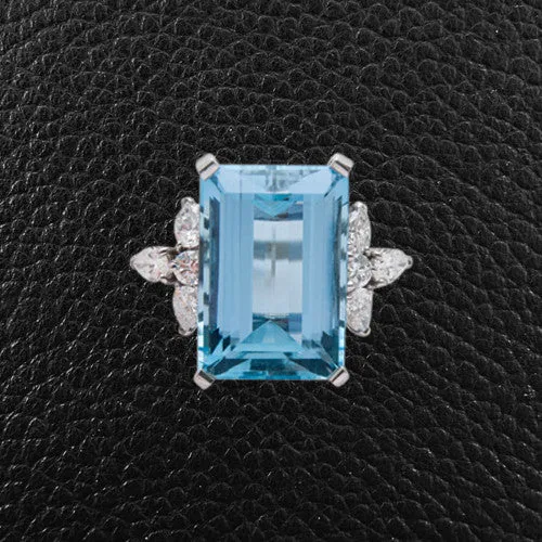 Aquamarine & Diamond Ring