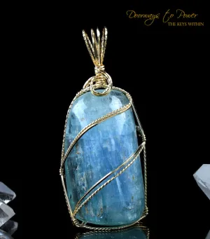 Aquamarine Crystal Pendant 14k