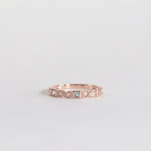 Aquamarine   Diamond Stackable Band - Multiple Options