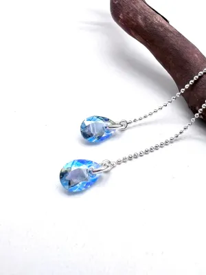 Aquamarine Shimmer Threader Earrings