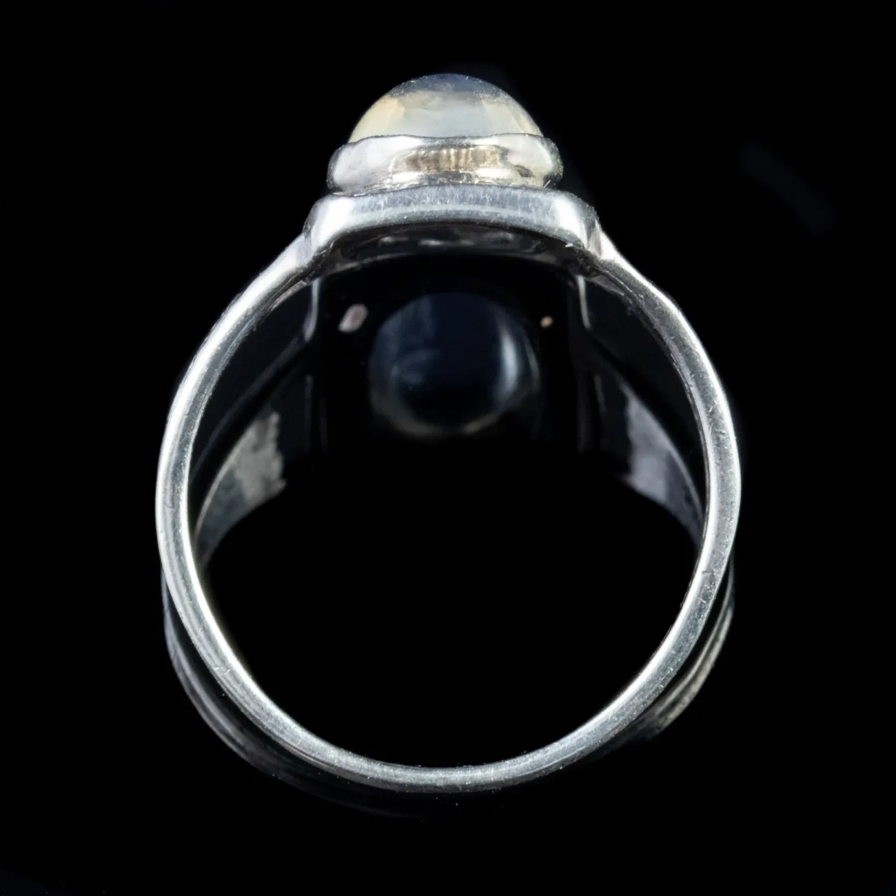 Art Deco 2.5Ct Moonstone Ring Sterling Silver Circa 1930