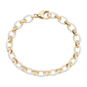 Audrey White Ceramic Link Bracelet