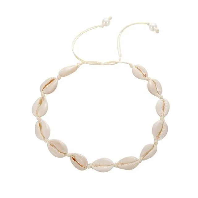 Beach Seashell Choker Beaded Necklace