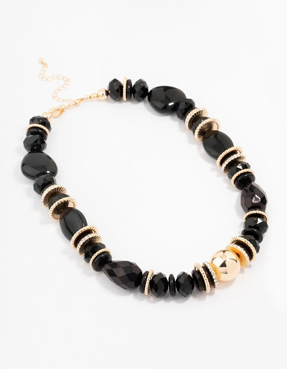 Beaded Black Statement Necklace