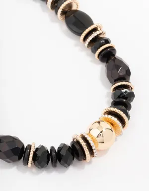 Beaded Black Statement Necklace