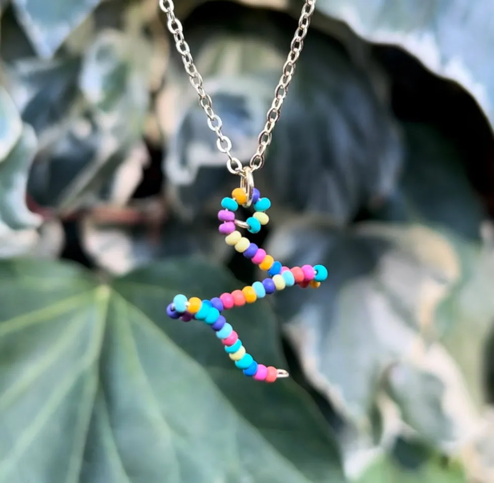 Beaded Initial Necklace