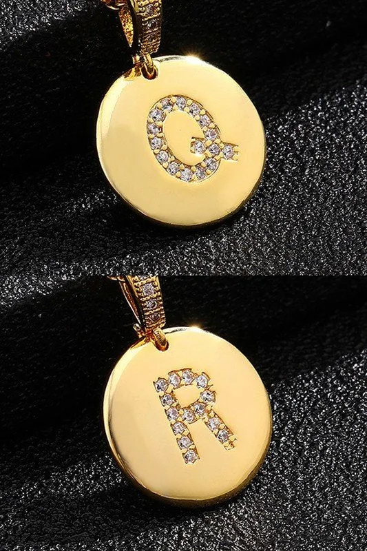 BEADED INITIAL PENDANT NECKLACE