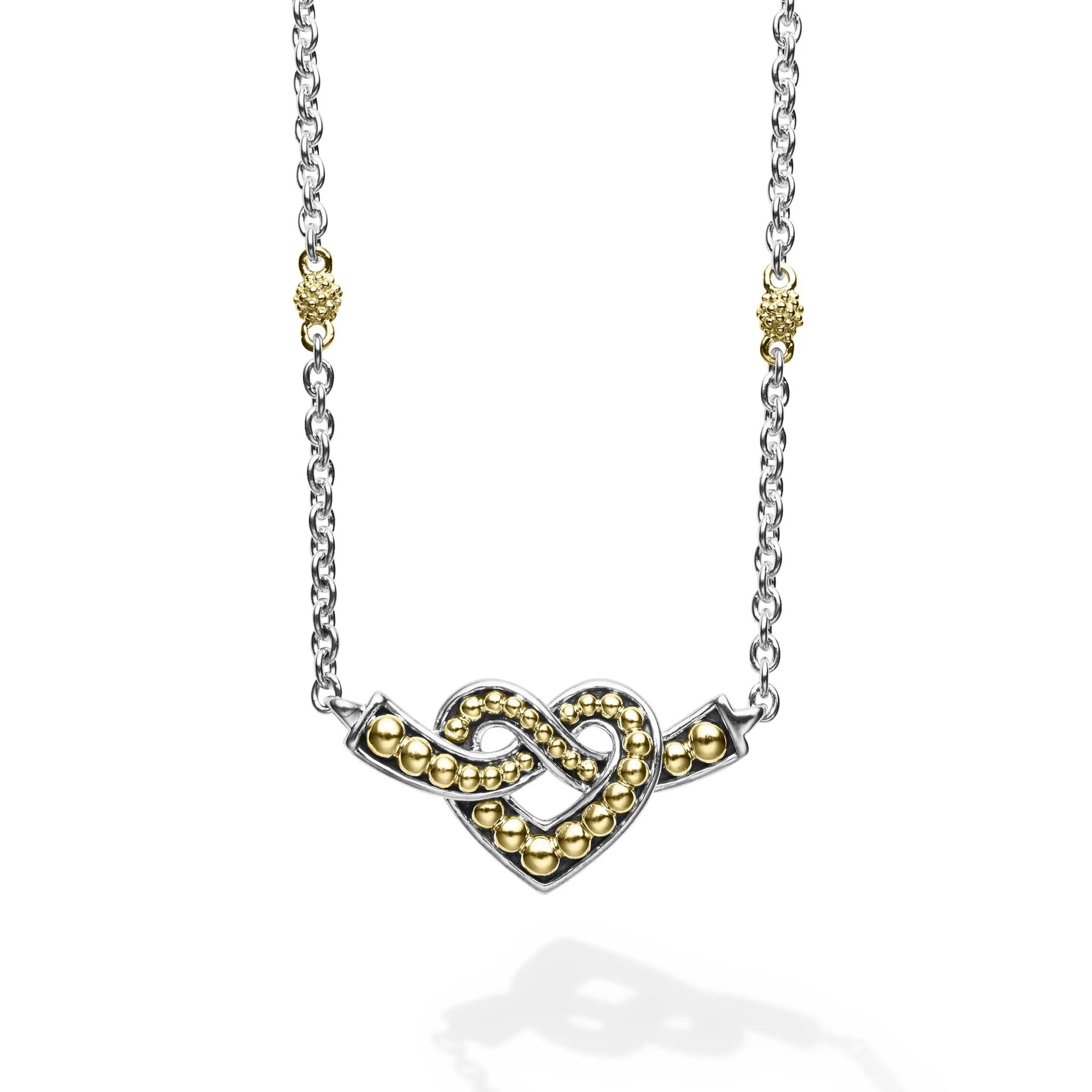 Beloved Two-Tone Heart Chain Necklace