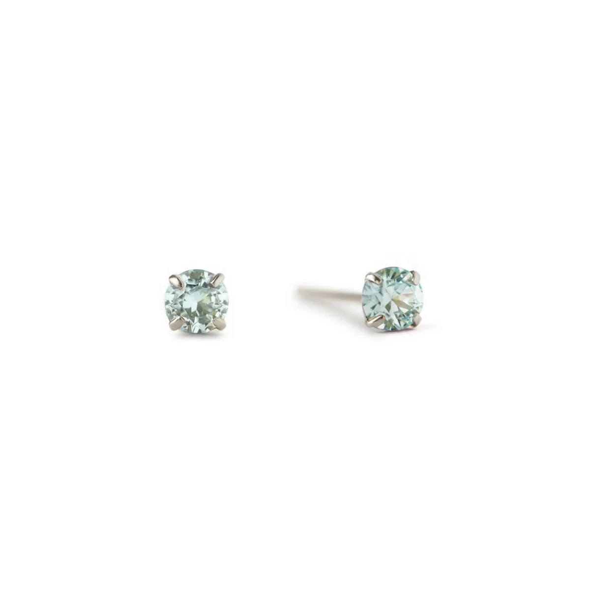 Birthstone Tiny Studs Aquamarine