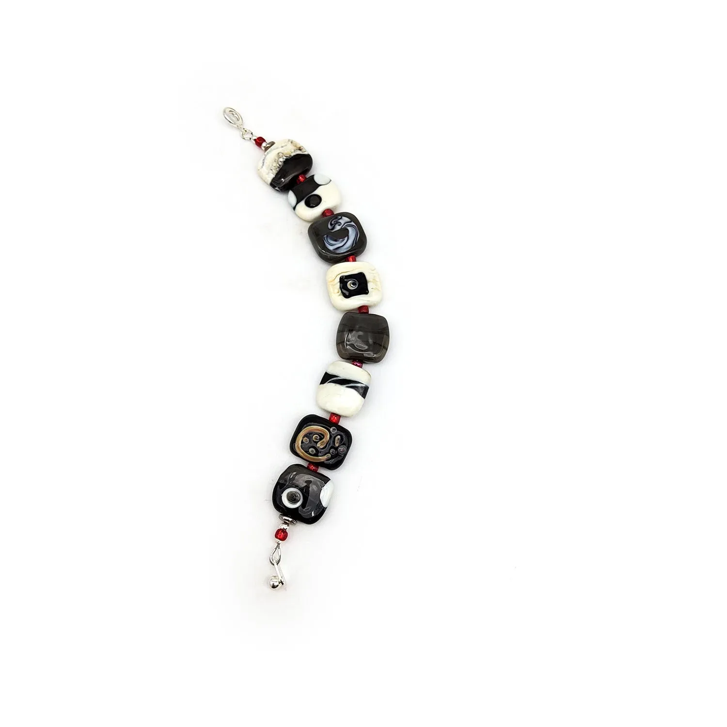 Black and White Glass Bead Bracelet