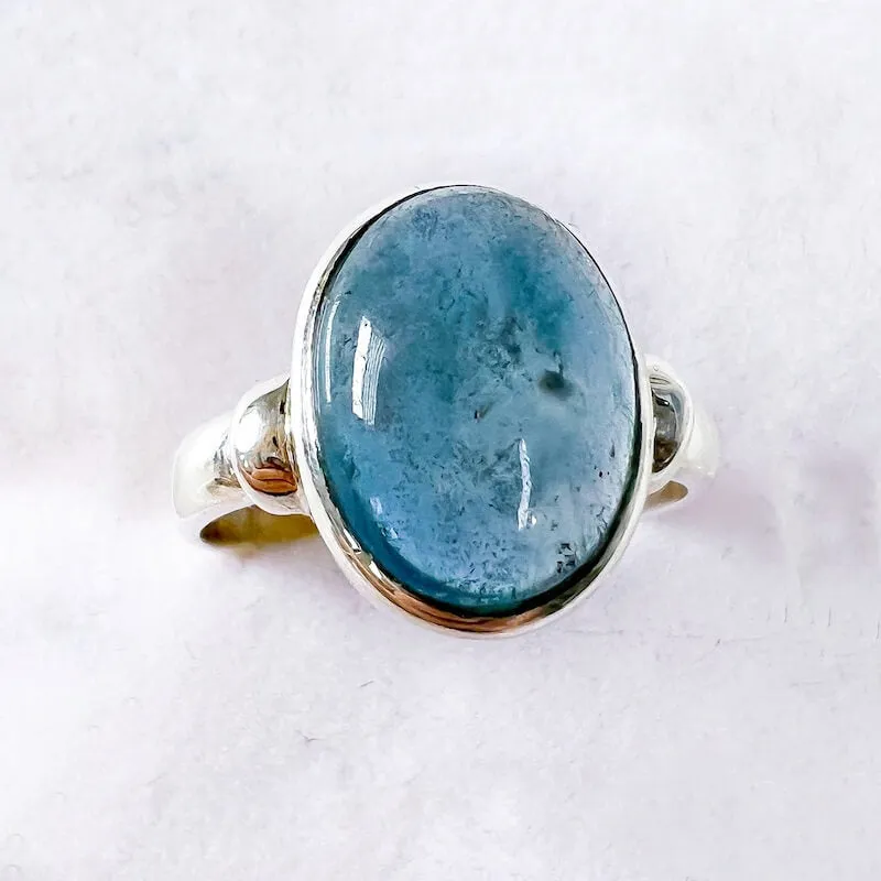 Blue Aquamarine Sterling Silver Ring