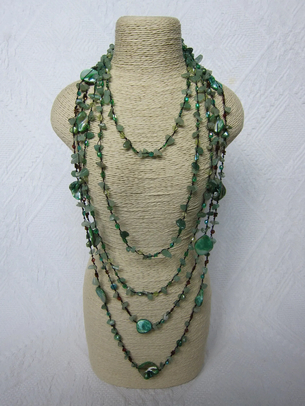 Bohemian Necklaces in Green Aventurine   Turquoise Blue Mix - ALL on SALE!