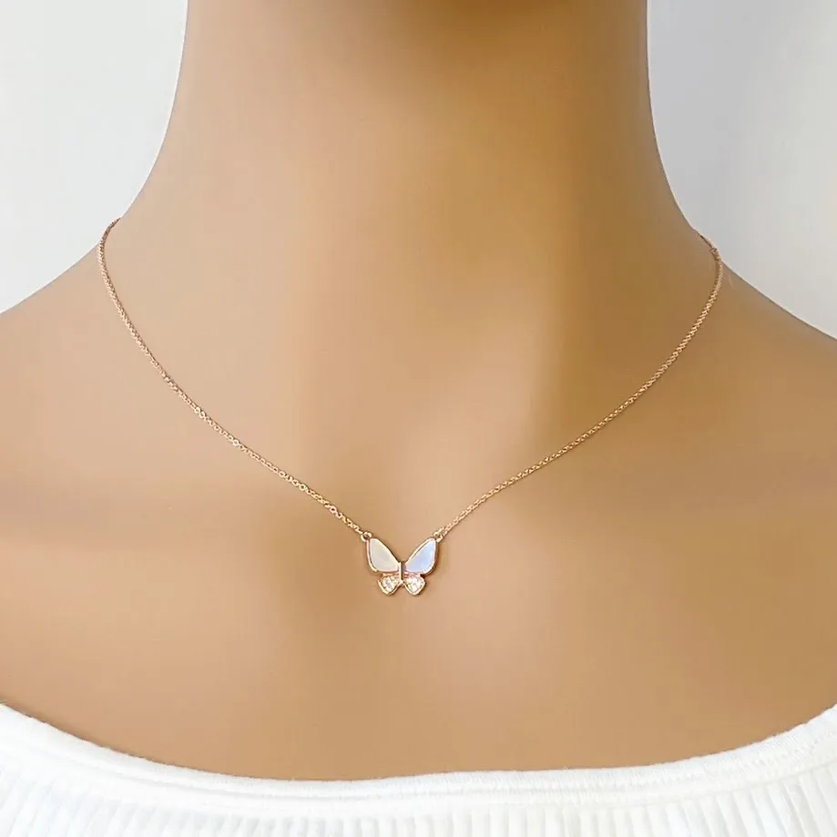 Butterfly Mother of Pearl Necklace