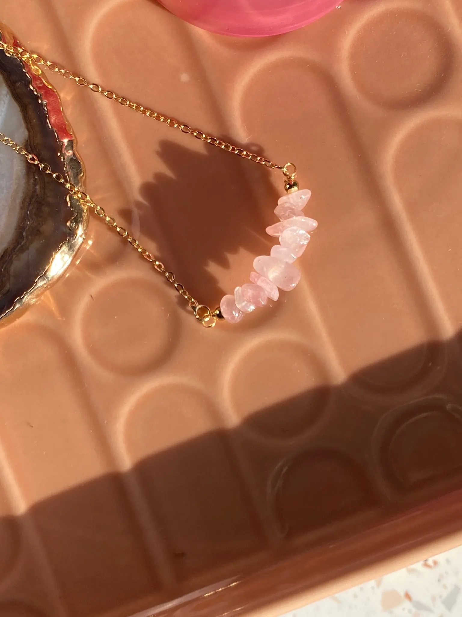 Carrie Pendant | Rose Quartz