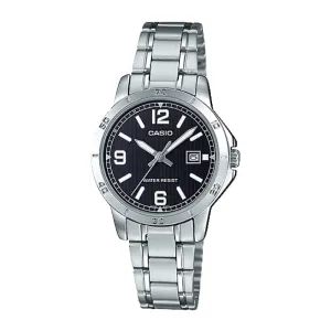 Casio Ladies' Standard Analog Silver Stainless Steel Band Watch LTPV004D-1B2 LTP-V004D-1B2