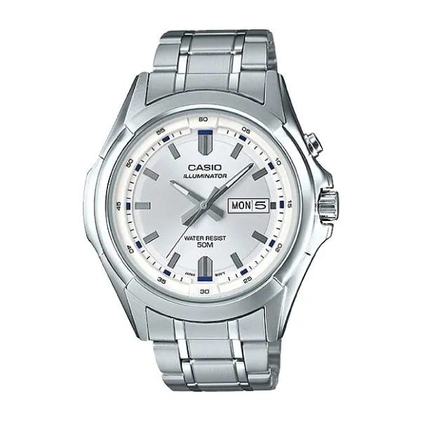 Casio Men's Standard Analog Silver Stainless Steel Band Watch MTPE205D-7A MTP-E205D-7A