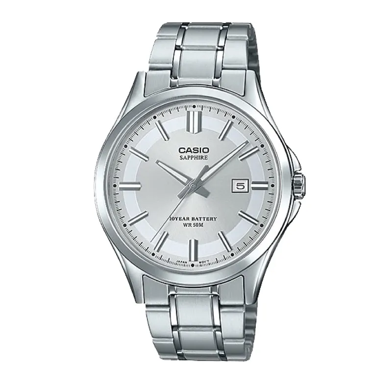 Casio Men's Standard Analog Silver Stainless Steel Band Watch MTS100D-7A MTS-100D-7A