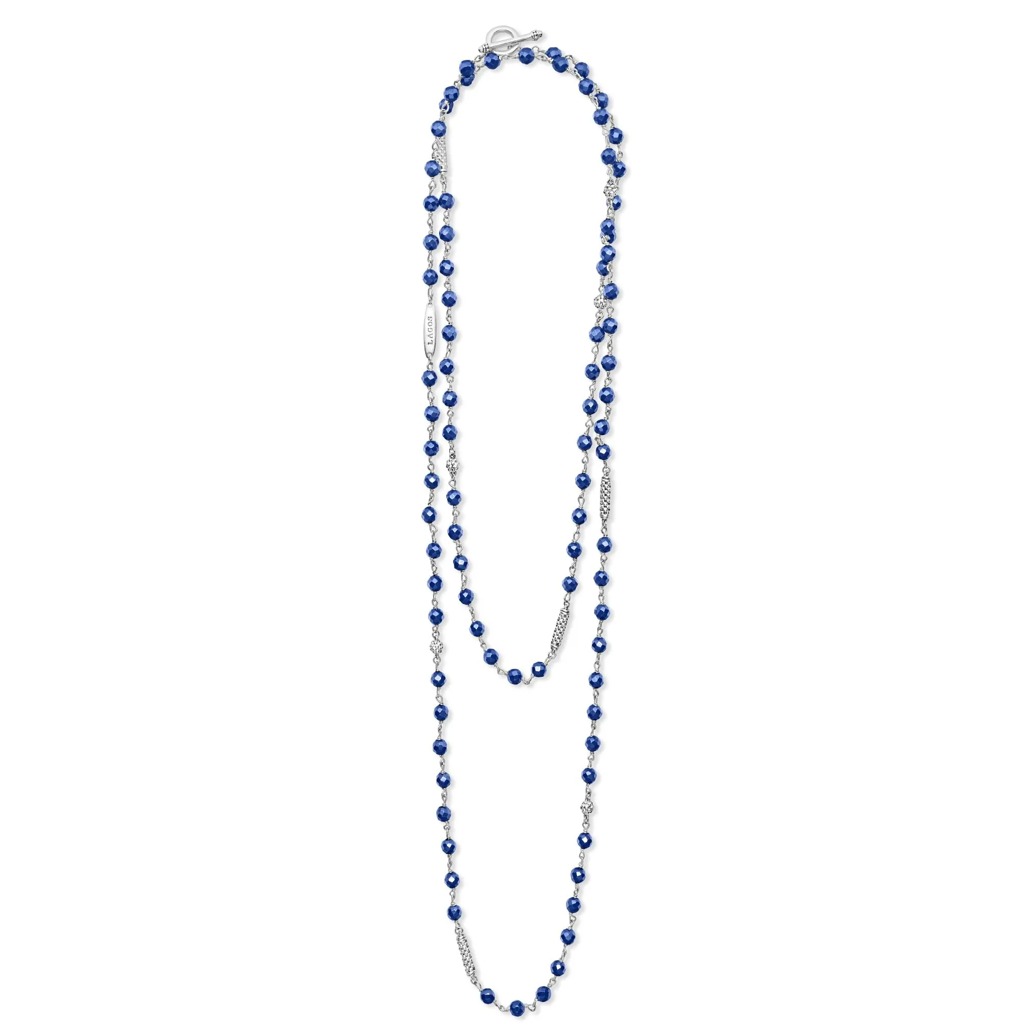 Caviar Icon Long Ultramarine Ceramic Beaded Necklace