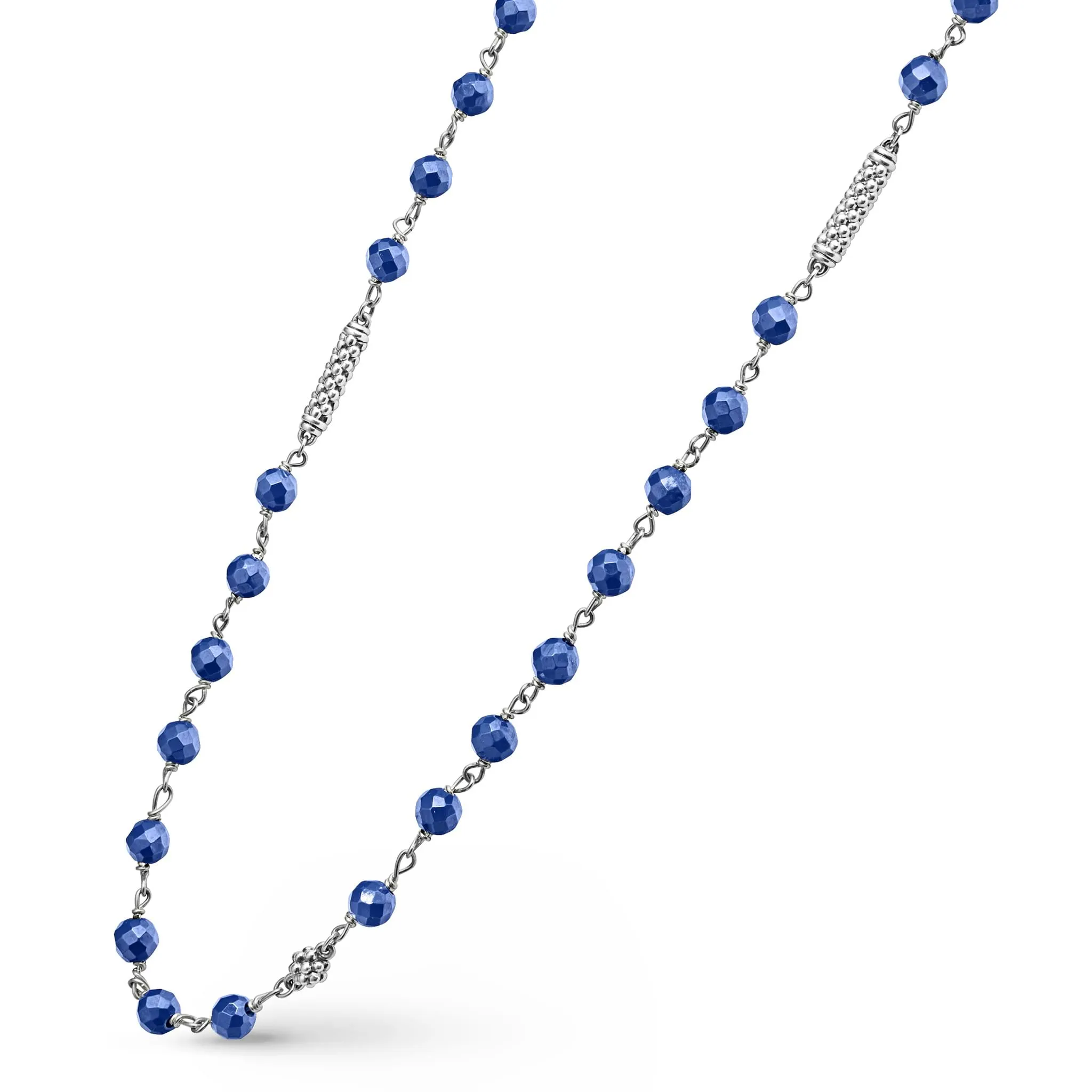 Caviar Icon Long Ultramarine Ceramic Beaded Necklace